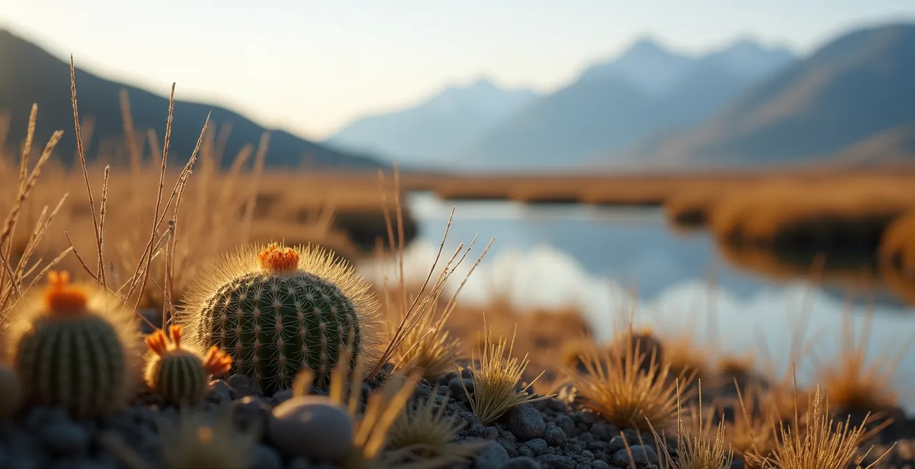 Wide landscape view showing the transition from dry grasslands to mountain wetlands in the Columbia Valley