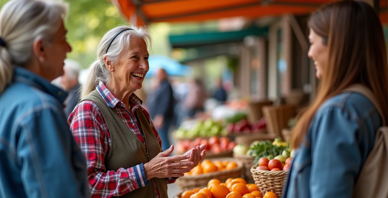 Acadian Peninsula marketplace showing natural bilingual interactions