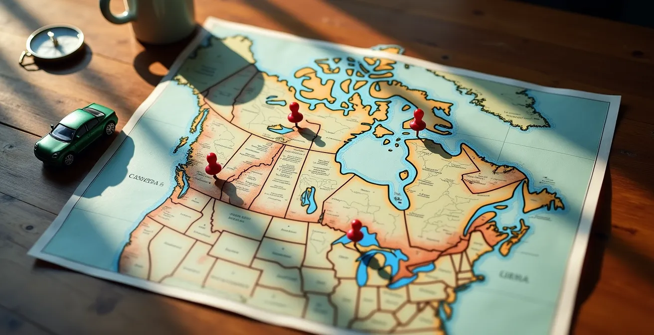 Map visualization showing charging gaps along Trans-Canada Highway in Northern Ontario